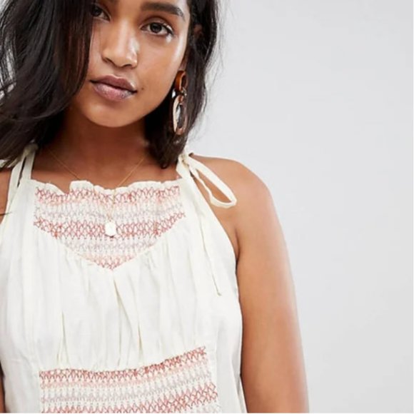 Free People Another Love Embroidered Linen Midi Dress, Size L, NWT - Picture 6 of 12